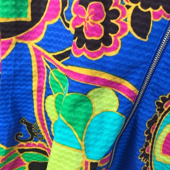 Lilly Pulitzer 100% Cotton Dress Bright Print Sleeveless Zipper Sheath Lined 2 - Picture 10 of 15